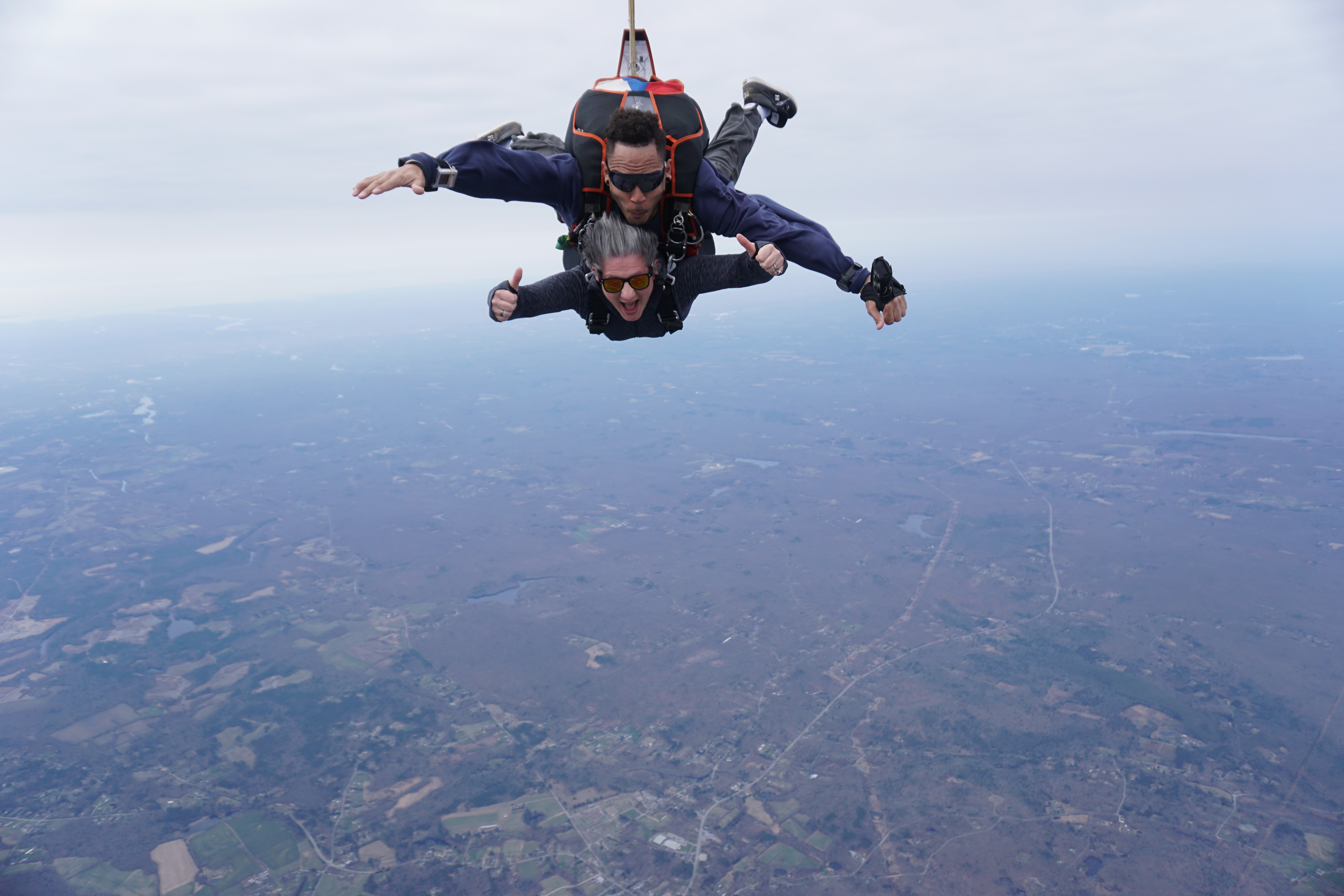 Why not do something dramatic like this sky dive for us?